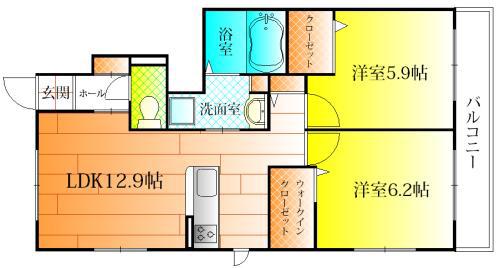 シャーメゾン スリール(2LDK/1階)の間取り写真