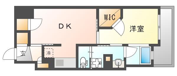 EC広島国泰寺(1DK/9階)の間取り写真