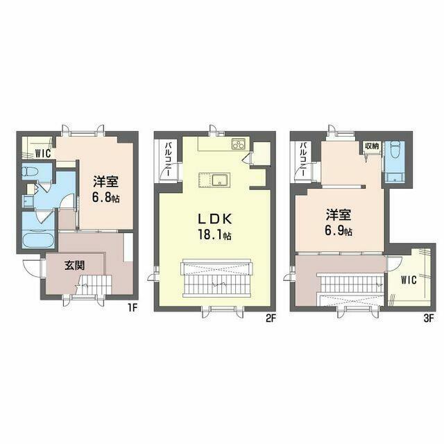 FORTE UNOKI(2LDK/1階)の間取り写真