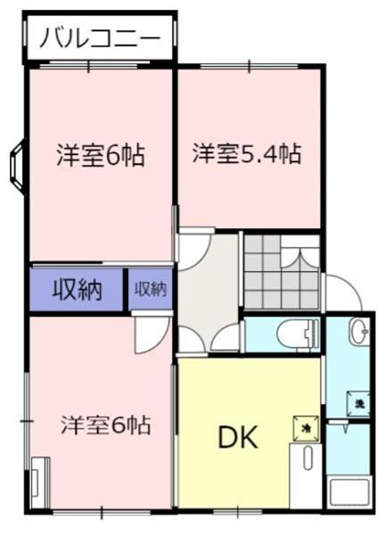 サンフレグランスA(3DK/2階)の間取り写真