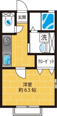 JR南武線 武蔵新城駅 徒歩9分 2階建 築24年(1K/1階)の間取り写真