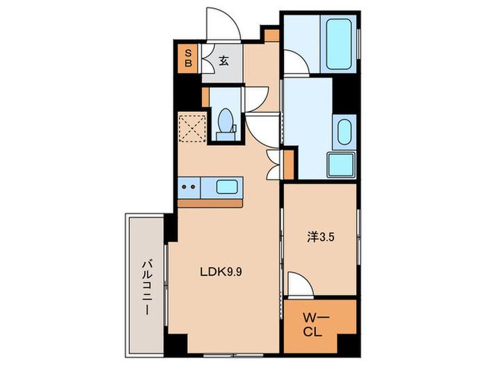 MYRIA RESIDENCE NAGAHARA(1LDK/5階)の間取り写真