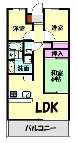 ロイヤルエイトコートI(3LDK/2階)の間取り写真