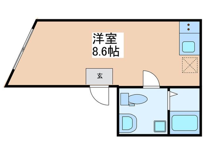 アーバンフロント日暮里(ワンルーム/1階)の間取り写真