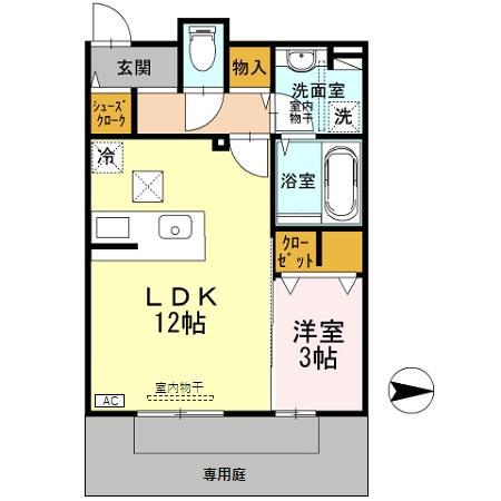 NICOO(1LDK/1階)の間取り写真