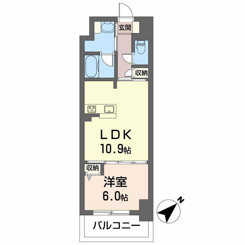 シャーメゾンステージ呉中央(1LDK/2階)の間取り写真
