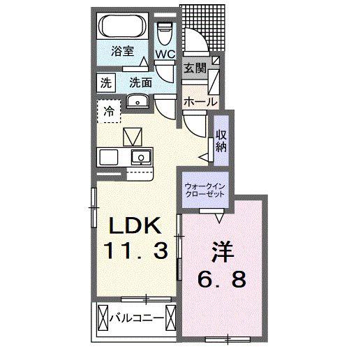 SOLEILEI(1LDK/1階)の間取り写真