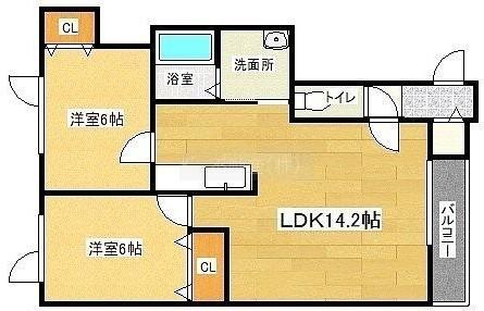 プレシャスビレッジIII(2LDK/1階)の間取り写真