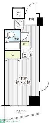 エスコート麻布十番(ワンルーム/11階)の間取り写真