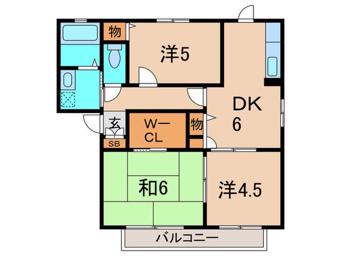 グランシードM(3DK/1階)の間取り写真