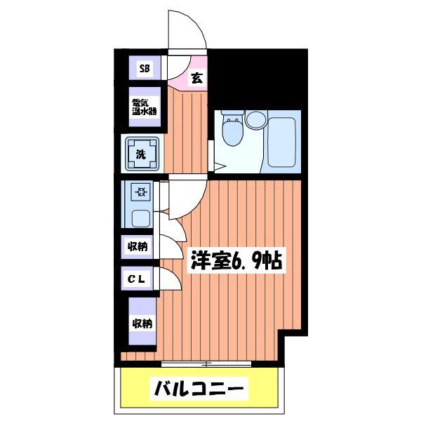 トーシンハイツ立川柴崎町(ワンルーム/3階)の間取り写真