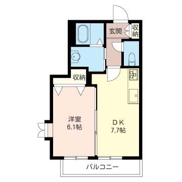ジュネスIGUSA(1DK/1階)の間取り写真