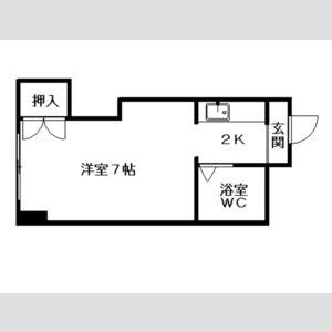 クィーン南5条(1K/4階)の間取り写真