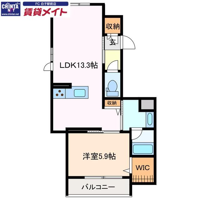 シャーメゾンK(1LDK/2階)の間取り写真