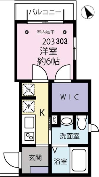 ハリントンテラス(1K/3階)の間取り写真