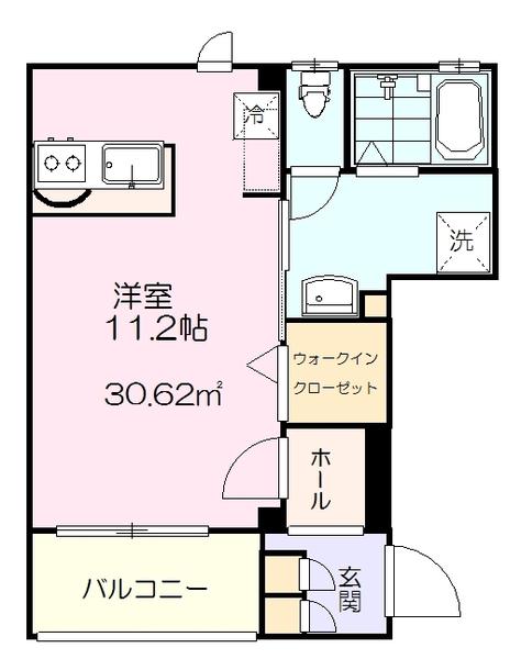 エステートパレス三郷中央(ワンルーム/2階)の間取り写真