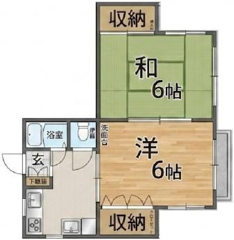すずらんハウス一番館(2DK/2階)の間取り写真
