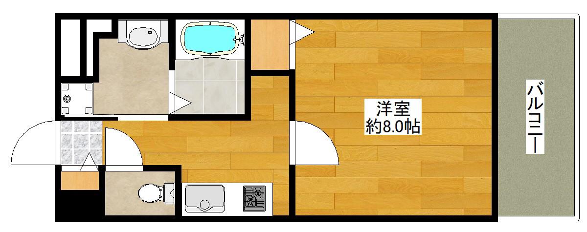 LUXE新大阪III(1K/4階)の間取り写真