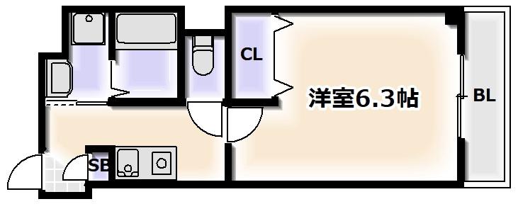 ルポゼ我孫子(1K/1階)の間取り写真
