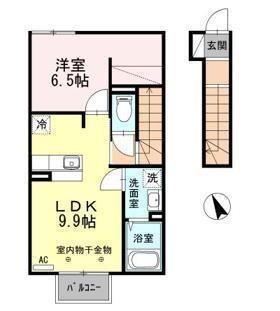 パインズコート(1LDK/2階)の間取り写真
