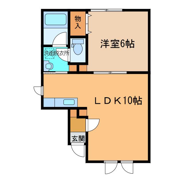 フルハウスA(1LDK/2階)の間取り写真