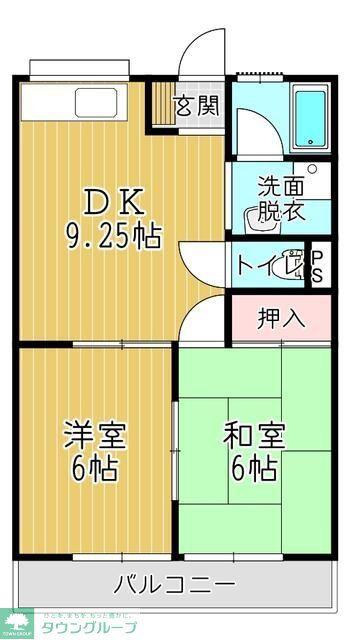 駒崎ハイツ(2DK/1階)の間取り写真