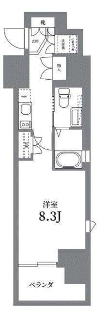 コンシェリア駒込アネックス(1K/9階)の間取り写真