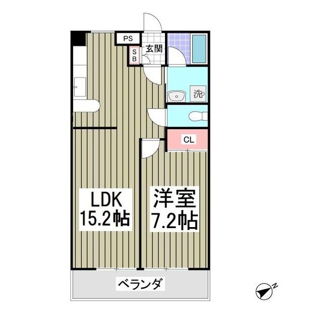 ファーストヒルズII(1LDK/1階)の間取り写真
