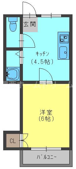 エトワール新橋(1K/2階)の間取り写真