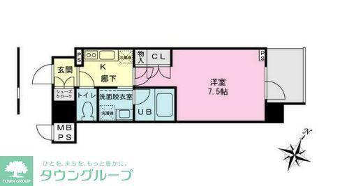 URBAN LINK大森海岸(1K/3階)の間取り写真
