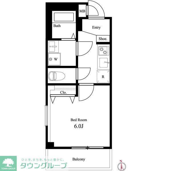 ブランヴェール南千住(1K/4階)の間取り写真