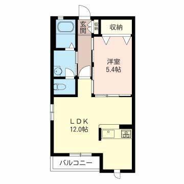 シャトルアズマE(1LDK/2階)の間取り写真