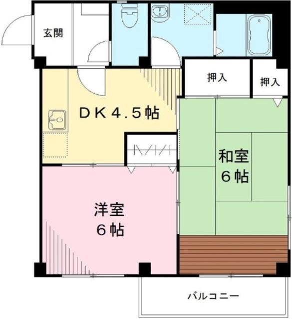 プレイス西荻(2DK/3階)の間取り写真