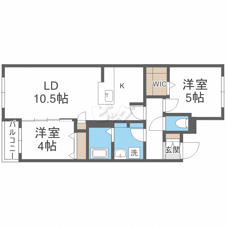 URBAN FLATS 北24条(2LDK/3階)の間取り写真