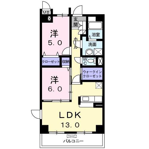 アーバンヒルズ(2LDK/3階)の間取り写真