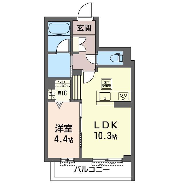 コティ航空公園(1LDK/3階)の間取り写真