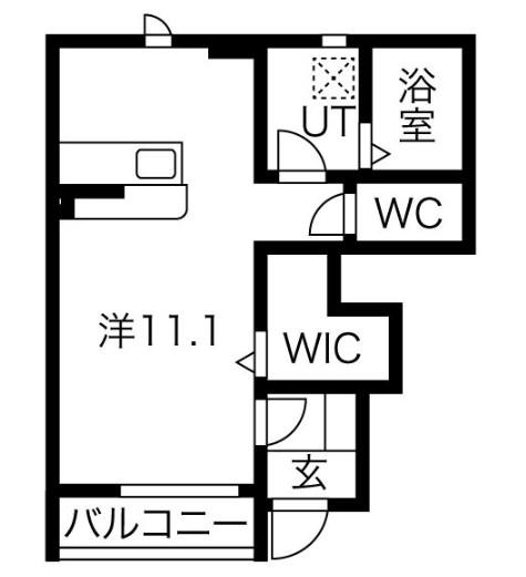 ダンクオーレ(ワンルーム/1階)の間取り写真