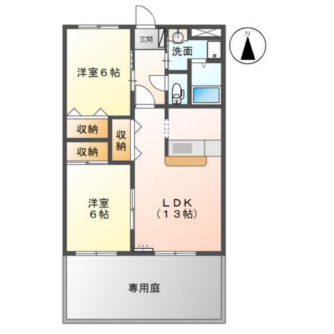 アクティブ・ホーム8(2LDK/1階)の間取り写真