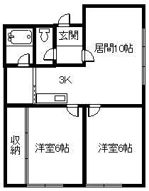 メゾンド神楽(2LDK/1階)の間取り写真