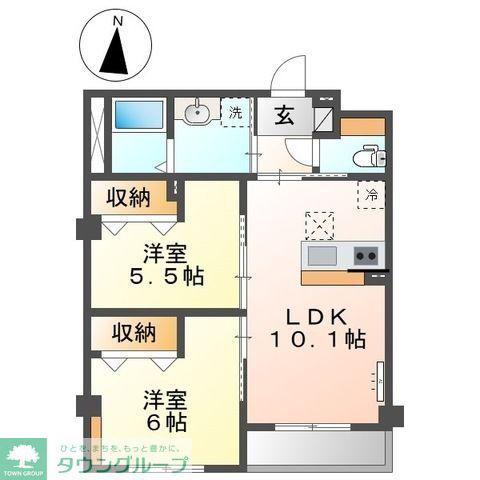 メゾンボヌールA(2LDK/1階)の間取り写真