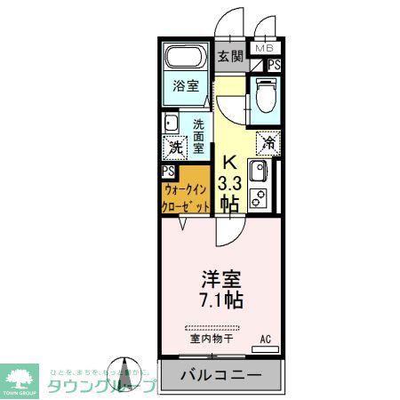 BRILLIANCE(1K/3階)の間取り写真