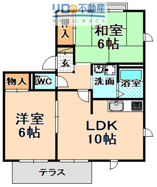 田中ハイツ(2LDK/1階)の間取り写真
