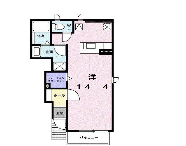 エフベルク(ワンルーム/1階)の間取り写真