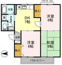 サンクレスト(3DK/1階)の間取り写真