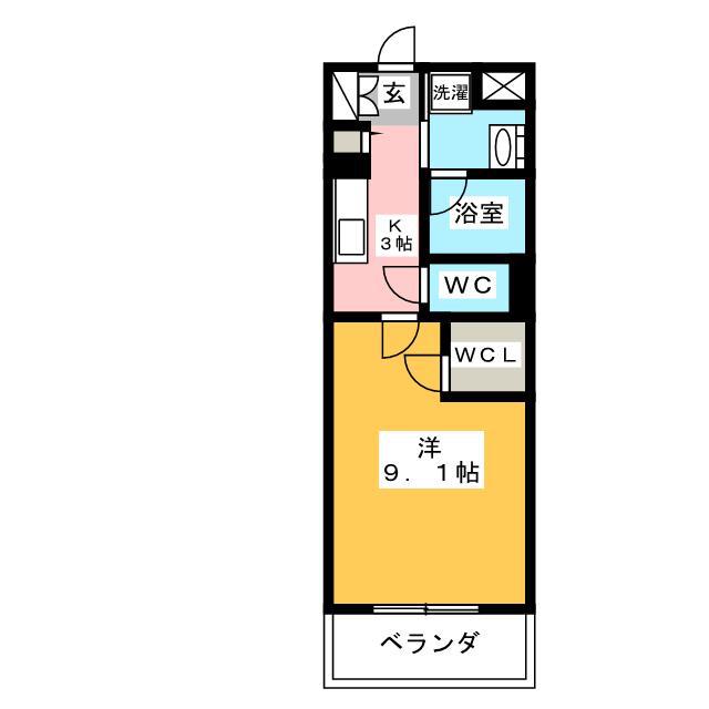 サングレーシア湘南(1K/1階)の間取り写真