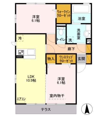 プレミアム ベース II(2LDK/1階)の間取り写真