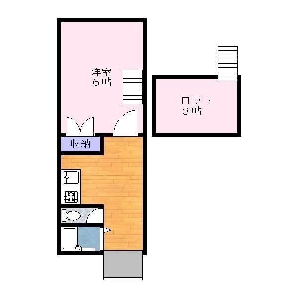 ラポール近見(1DK/2階)の間取り写真