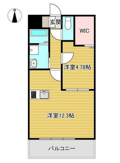 CJ津久礼(1LDK/3階)の間取り写真