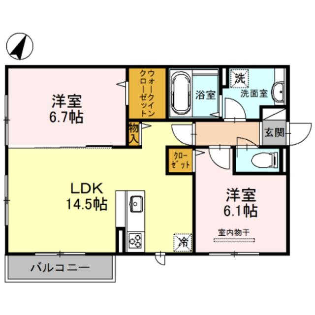 イズミ金岡(2LDK/2階)の間取り写真