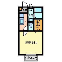 ミカハウス(1K/1階)の間取り写真